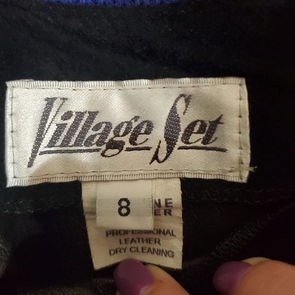 Village Set Genuine Leather Suede Skirt with Fringe - Picture 8 of 9